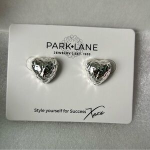 Park Lane Shimmering Silver Heart Earrings